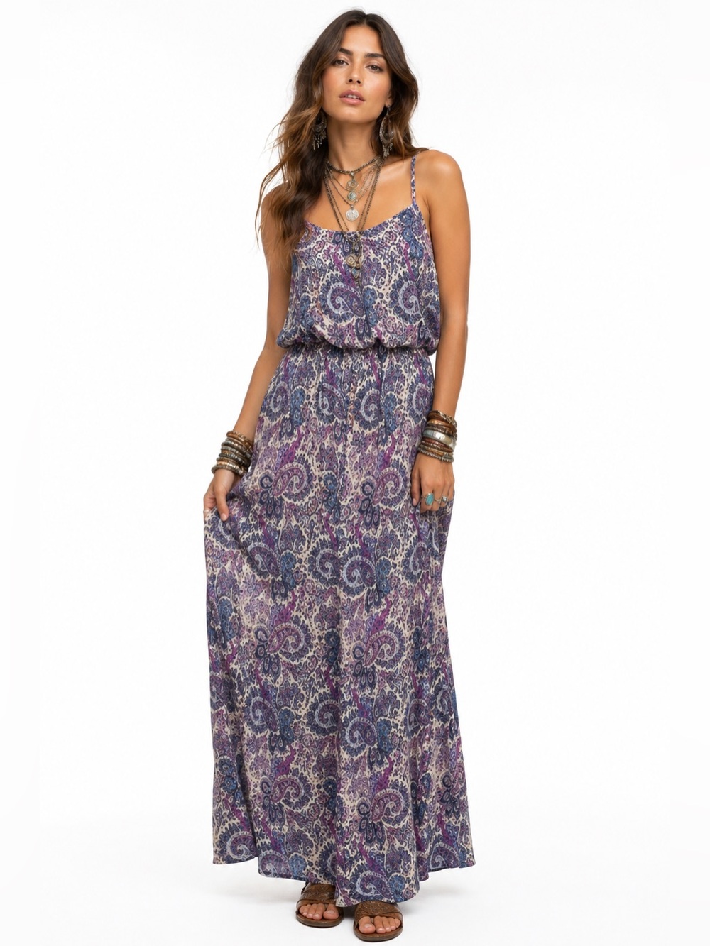 FIRE LOS ANGELES Bohemian Printed Maxi Dress